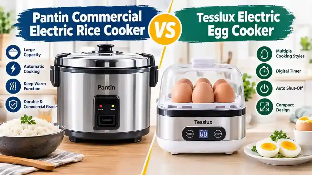 Pantin Commercial Electric Rice Cooker vs Tesslux Electric Egg Cooker
