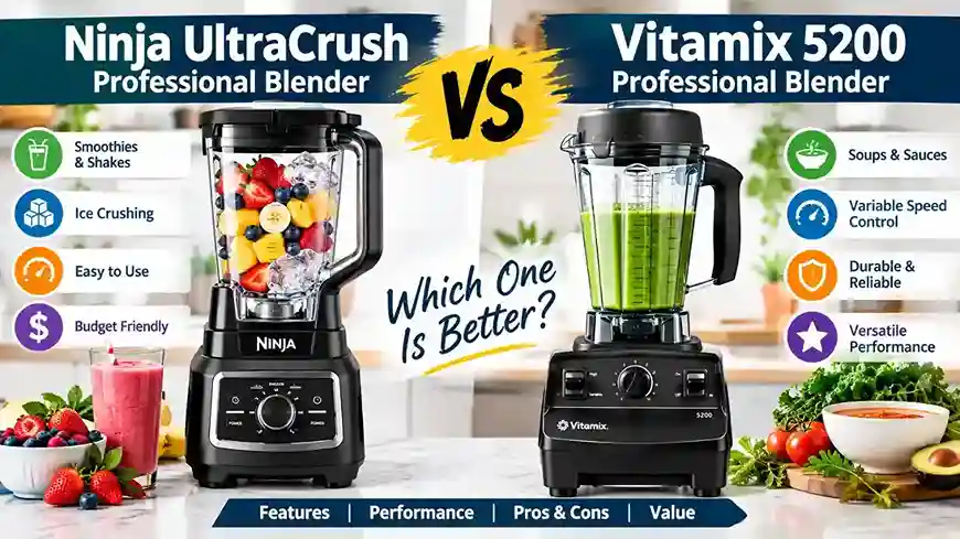 Ninja UltraCrush Professional Blender vs Vitamix 5200 Professional Blender