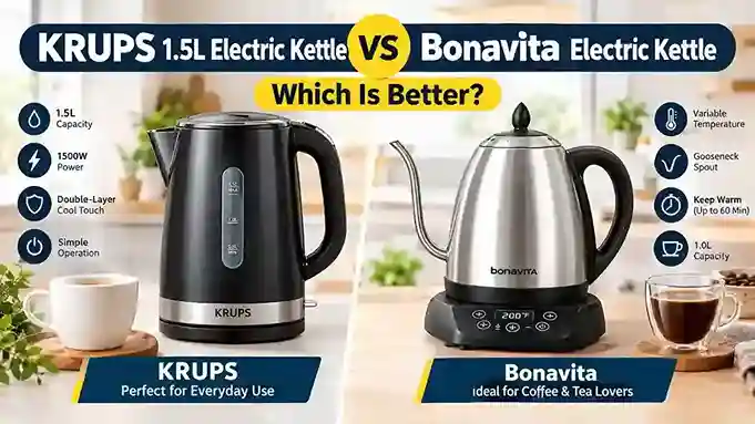 Krups 1.5L Electric Kettle vs Bonavita Electric Kettle